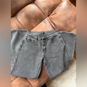 White Fox Bring The Style Low Rise Wide Leg Jeans Black Acid Wash